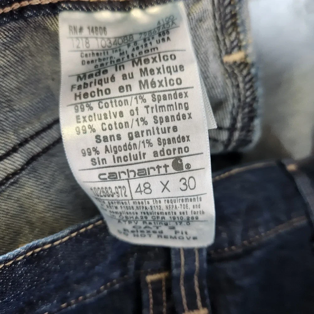 Carhartt FR Relaxed Fit Denim‎ Jeans 48x30 Flame Resistant Workwear NWT